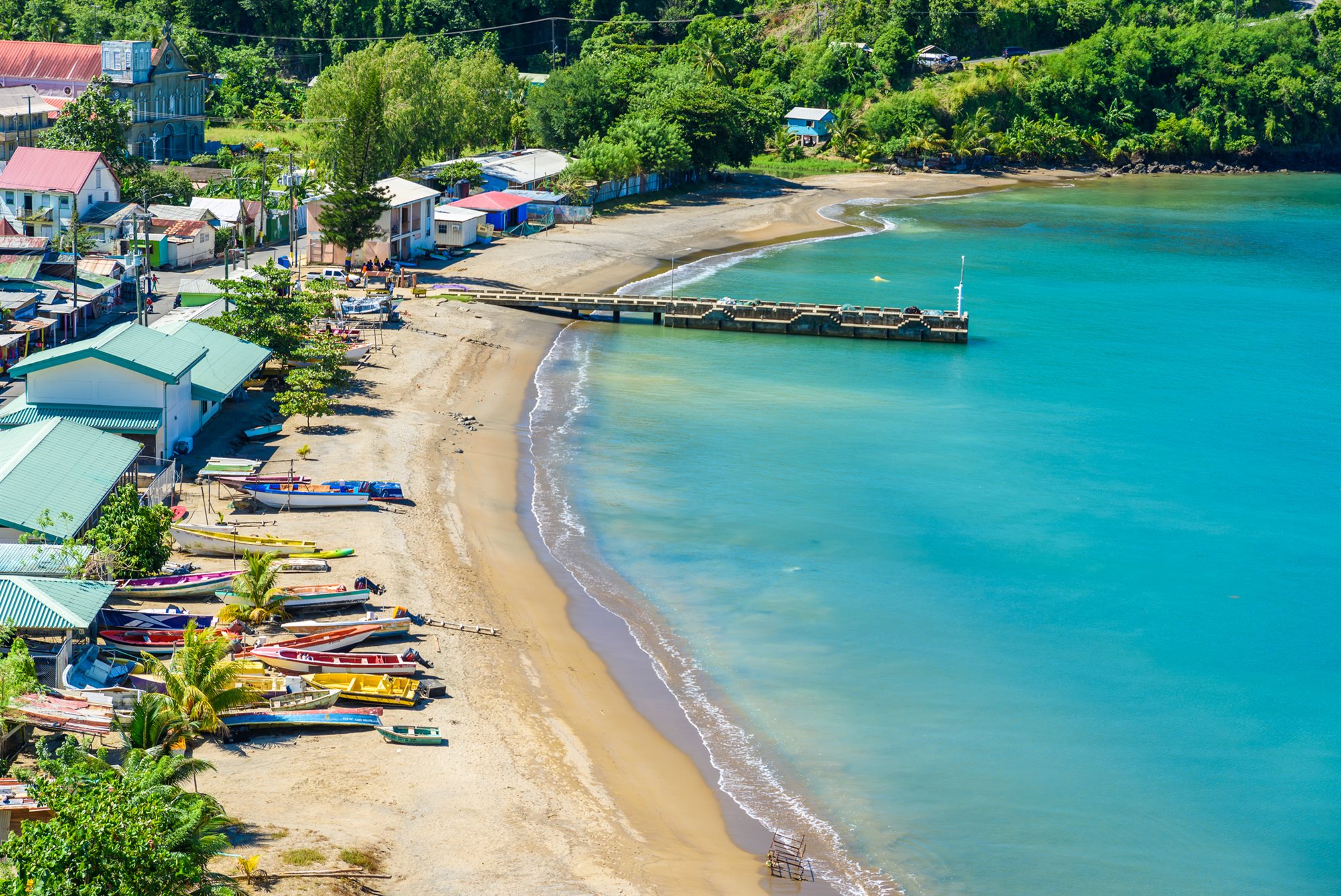 Secluded beach at Anse La Raye, St. Lucia